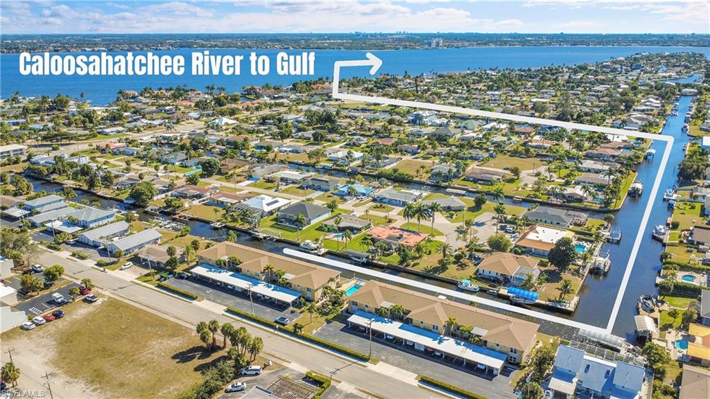 7 minute boat ride and 1 bridge to river from boat dock at Bella Vista, 1304 Miramar St #202.