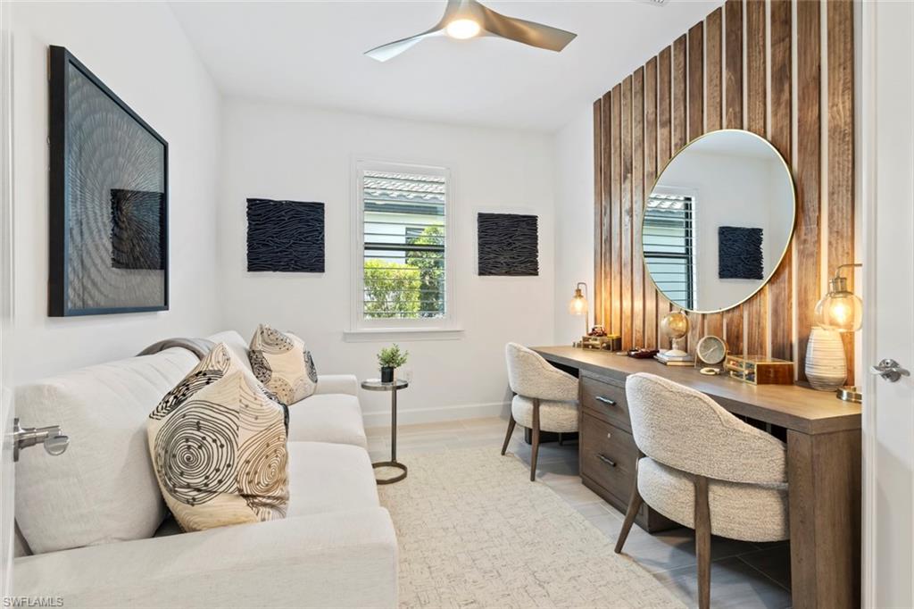 Den with french doors