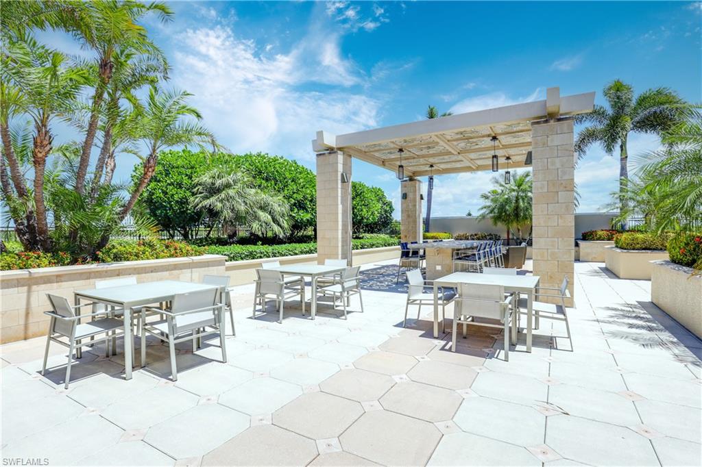 View of patio featuring a pergola
