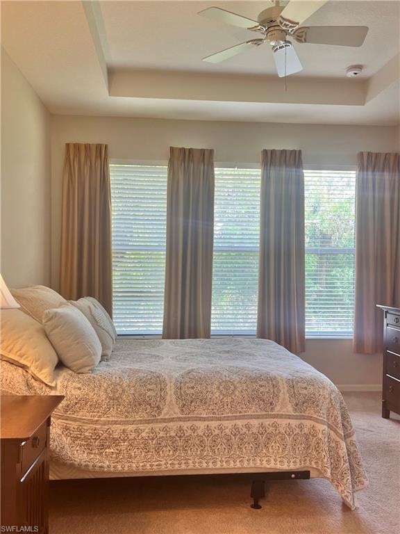 Primary Bedroom with Tray Ceiling & Peaceful Nature View