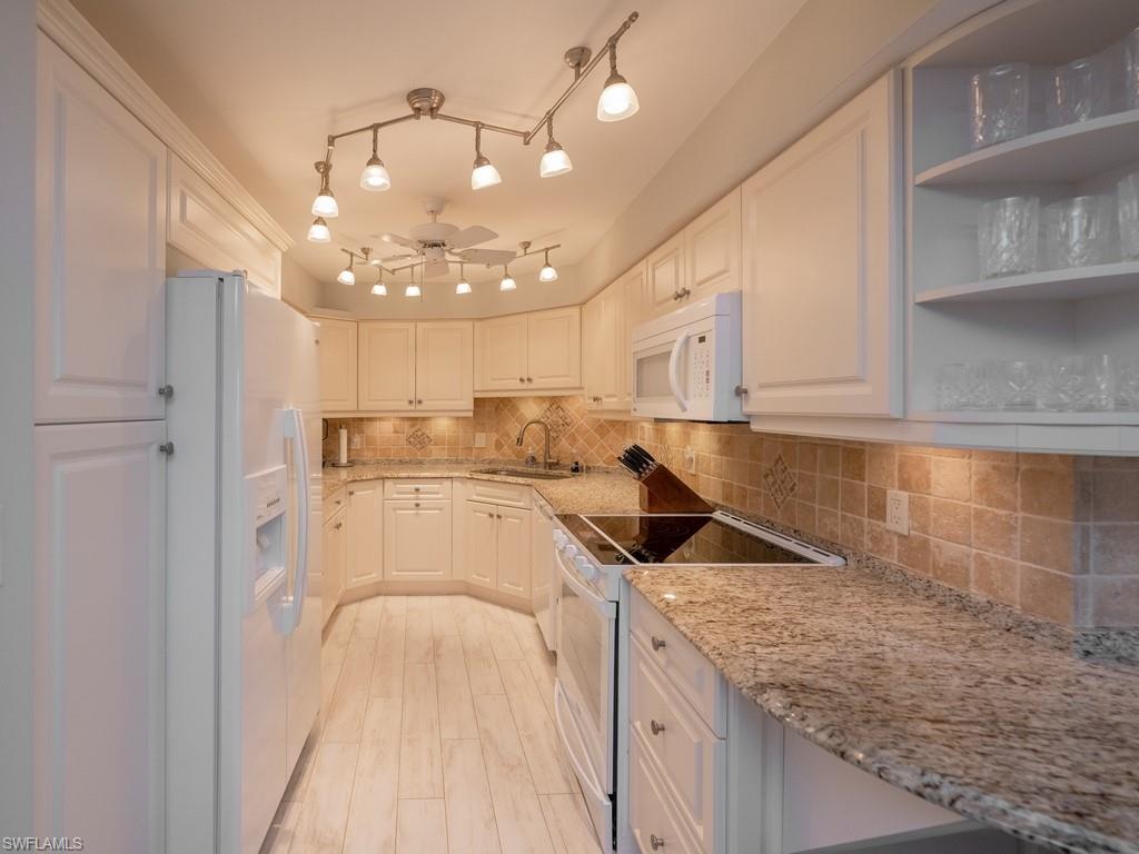 remodeled kitchen with a beautiful view of the Gulf waters...