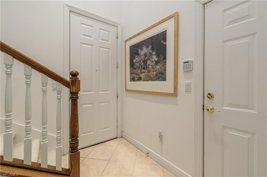 View of tiled foyer