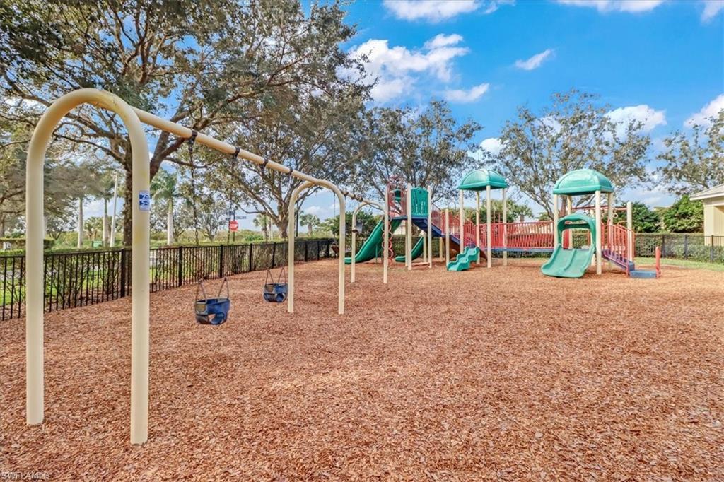 Communal playground with fence