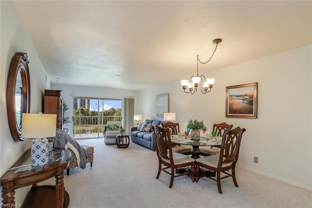 Spacious living/dining space with Amazing View of lush landscaping