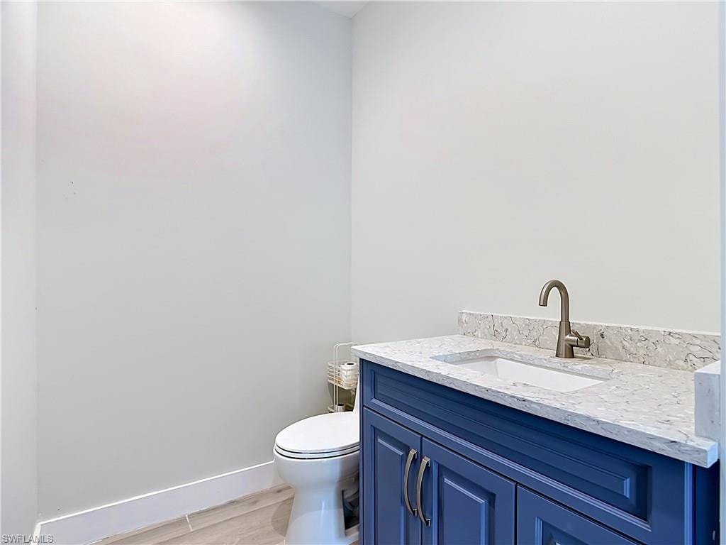 downstairs half bath leads to the outside