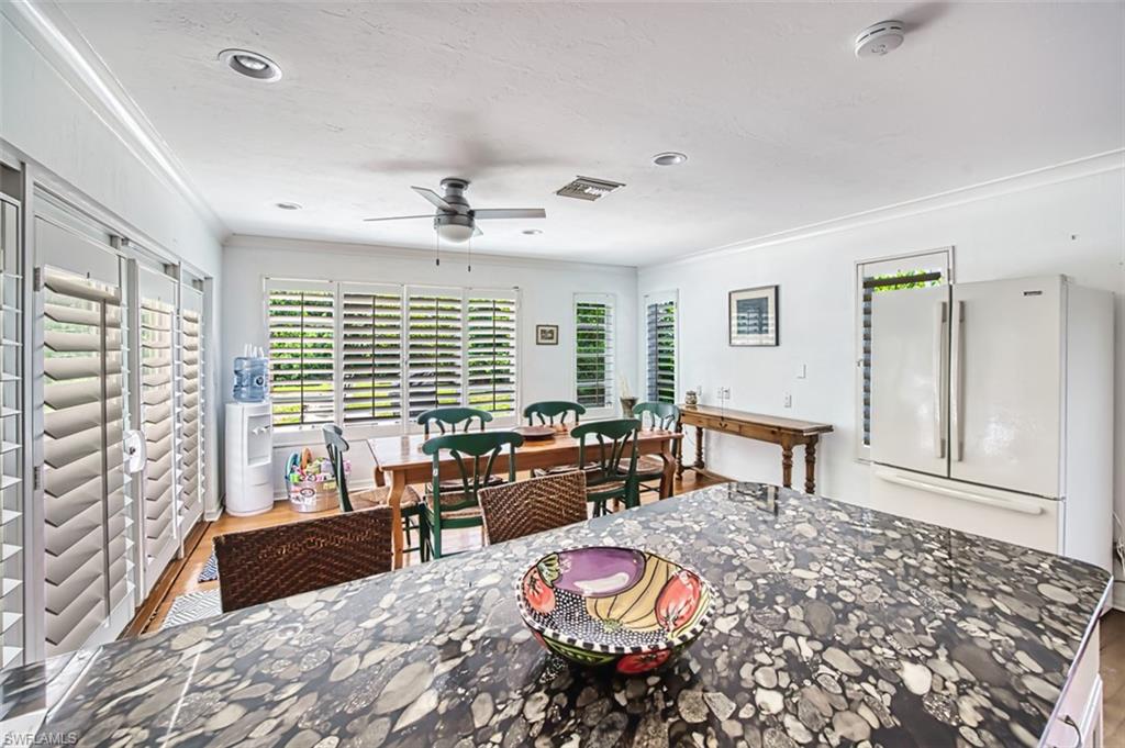 kitchen to dining area