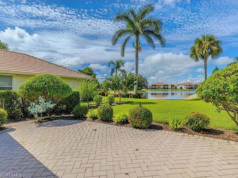 Paver patio overlooking the lake