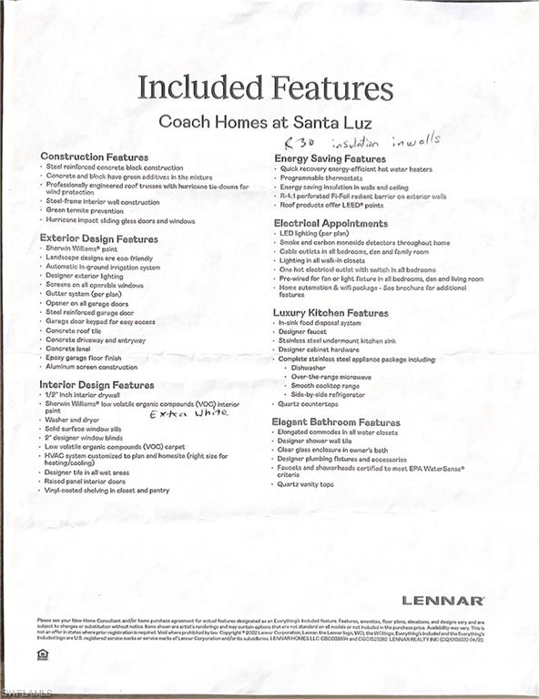 Included Features