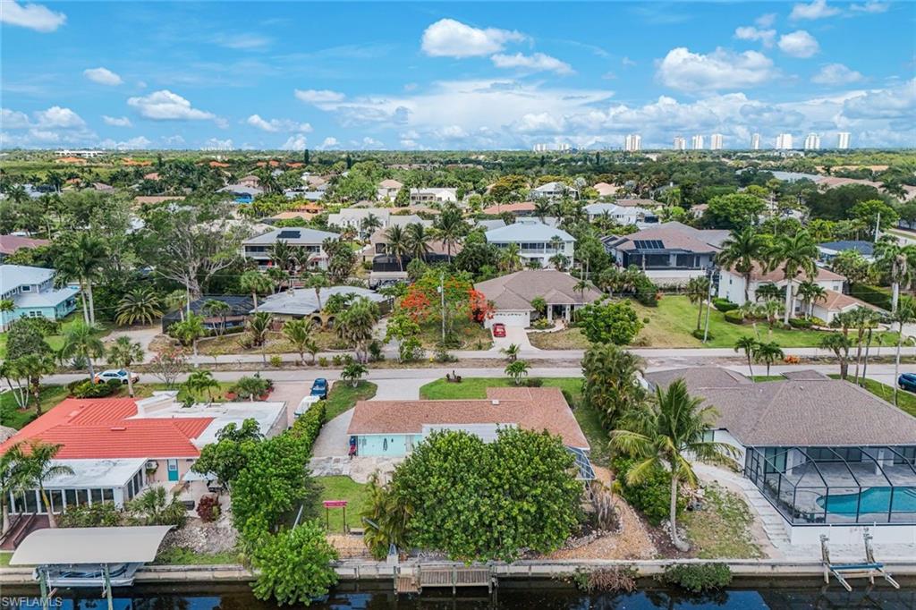 Aerial view of the back of the home.