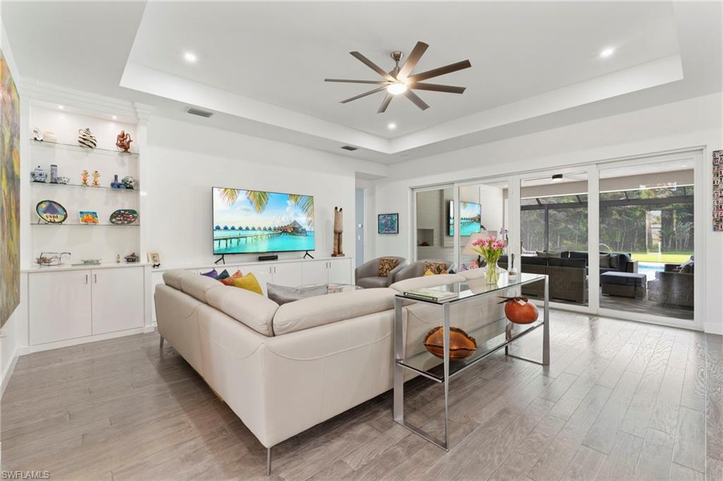 Open great room with built-in.