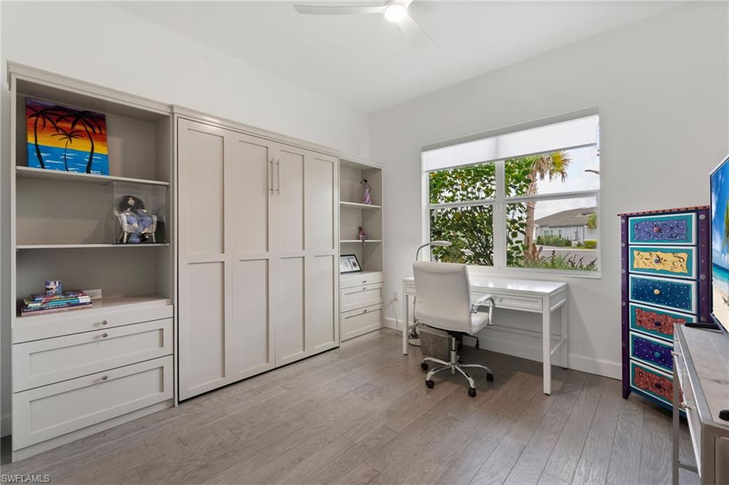 3rd bedroom with built-in Murphy Bed and walk-in closet
