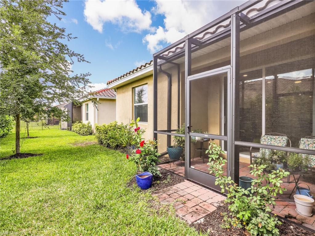 Screened lanai with brick paver flooring