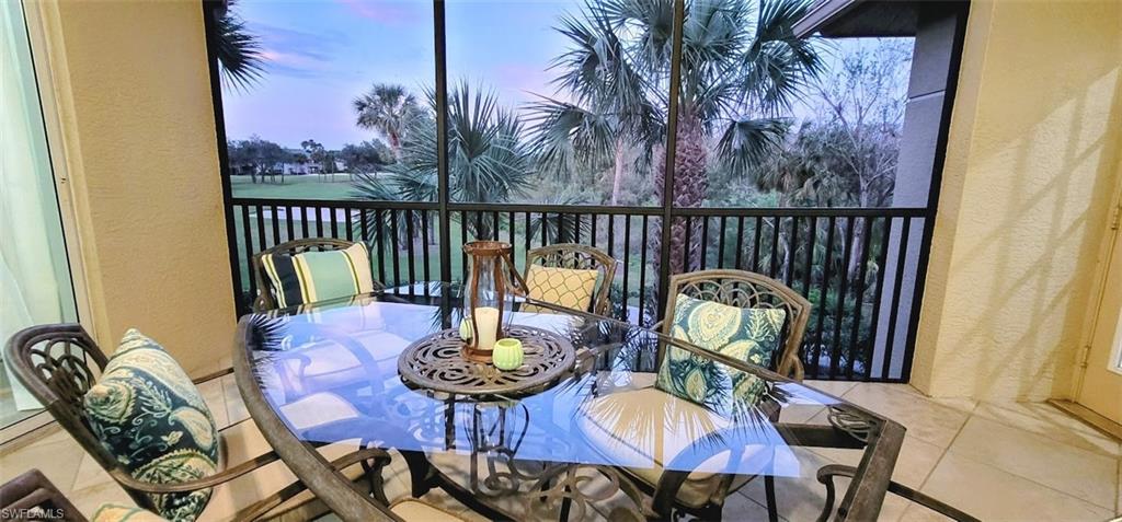 Relax on the lanai overlooking the golf course