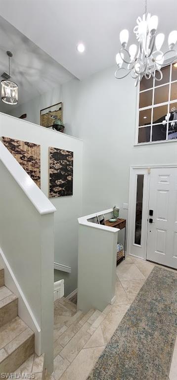 Stairs up from entryway