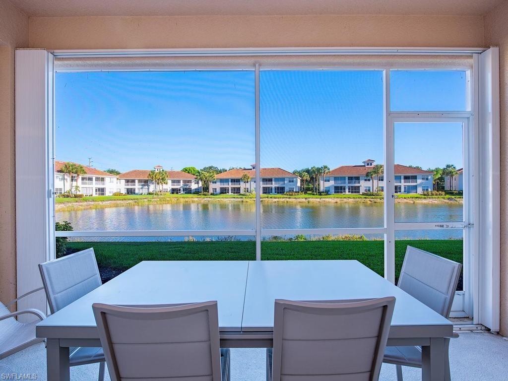 Screened lanai with water view