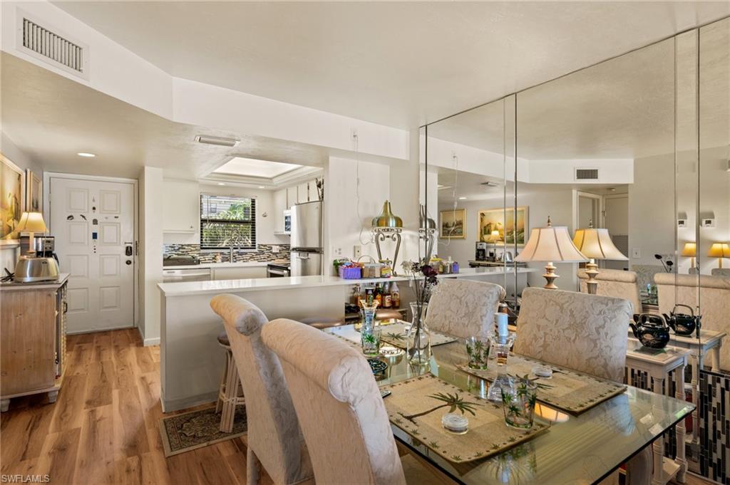 Dining seats up to six
