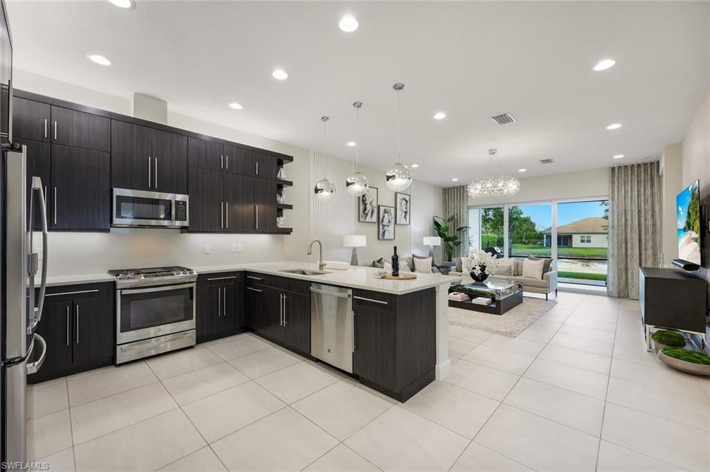 Kitchen with natural gas range