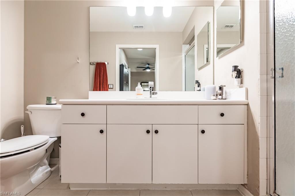 Step-in shower in Master Bath.