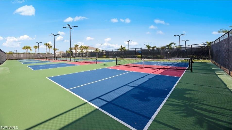 View of tennis court