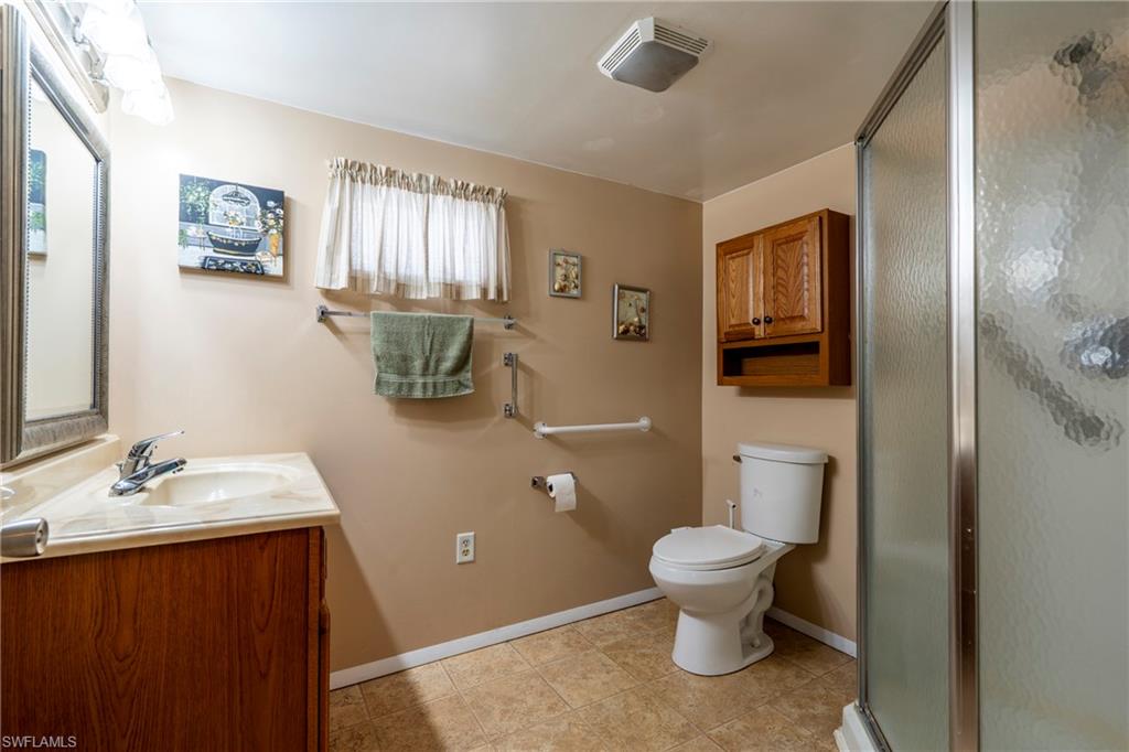 Bathroom with a stall shower