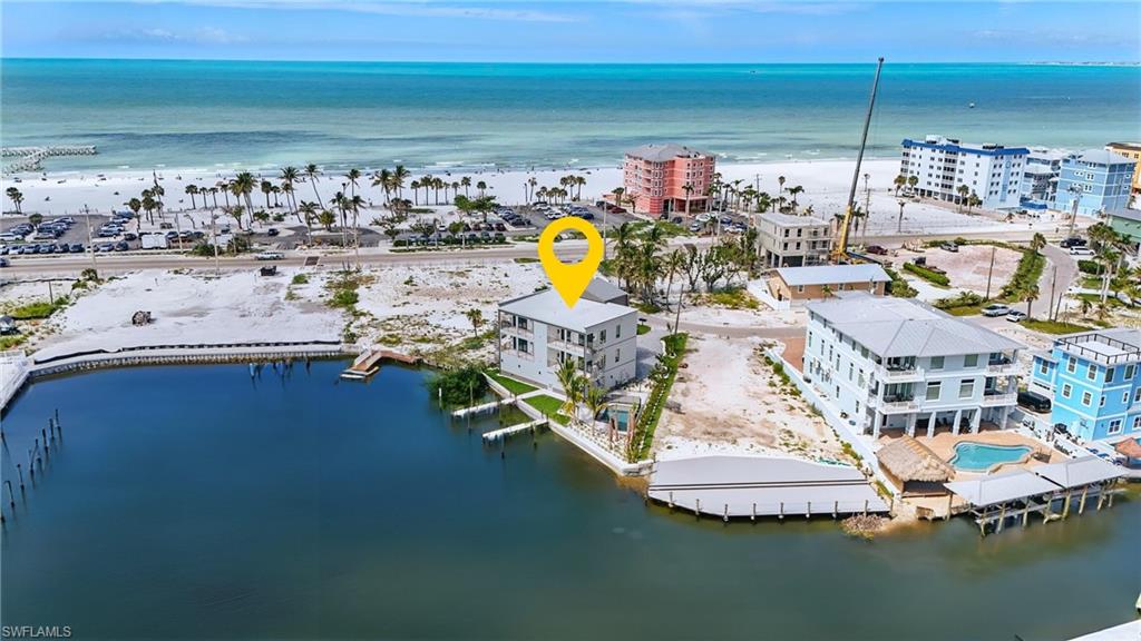 Aerial View with the Beach + Gulf - VIRTUALLY EDITED
