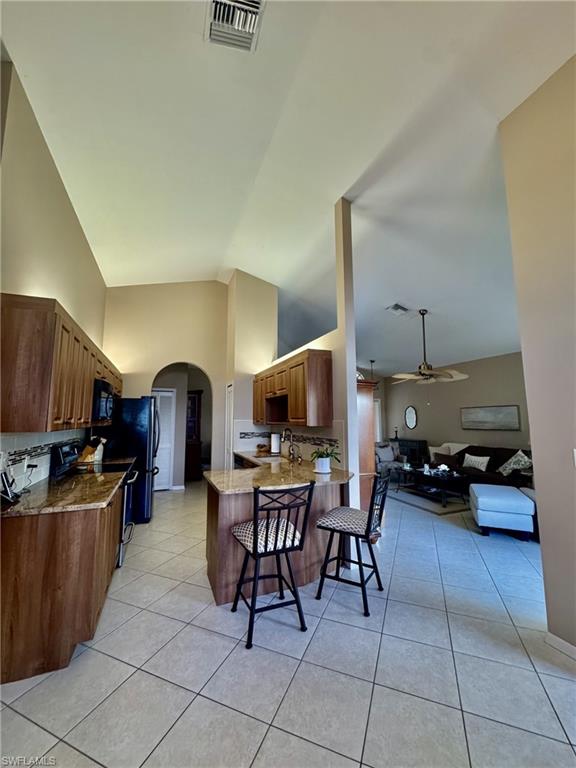 Above cabinet lighting and vaulted ceilings