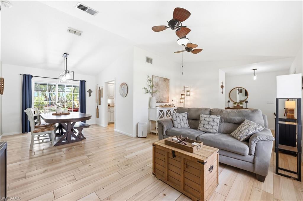 Living and dining areas