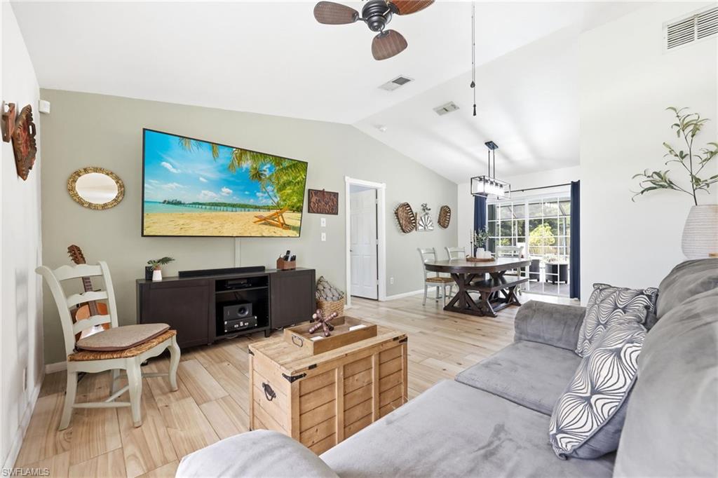 Living area w view of dining