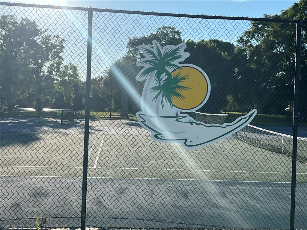 View of tennis court