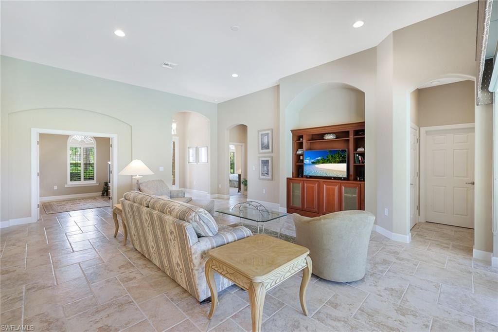 Open & Airy Great Room with Entertainment Center
