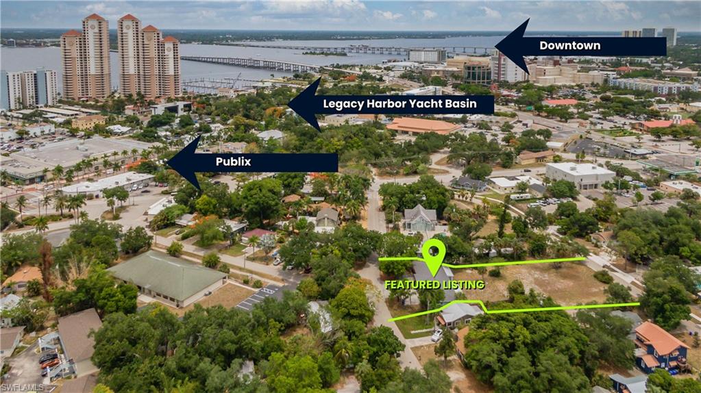 North view of Downtown, Legacy Harbor Yacht Basin, and Publix