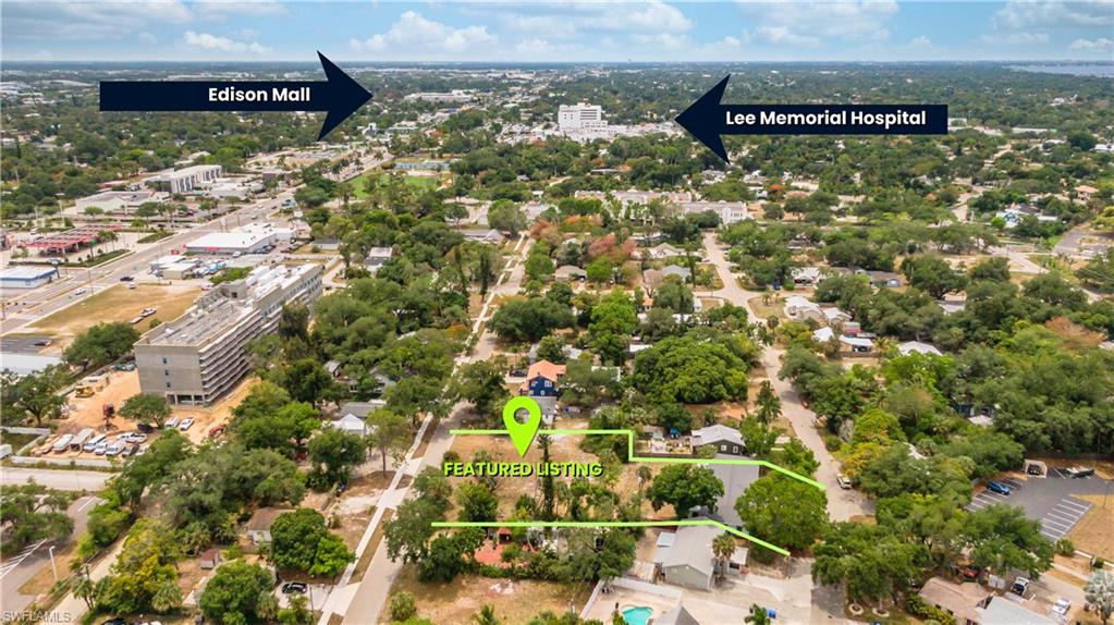 South view of the Lee Memorial Hospital and the Edison Mall