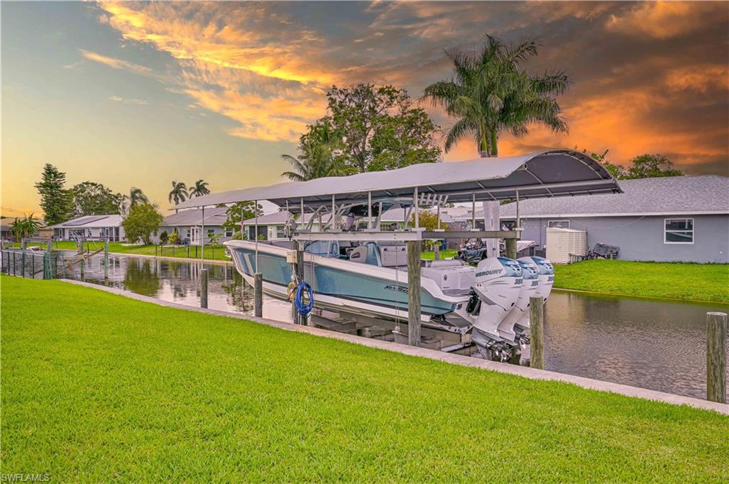 Boat lift, and a covered boat canopy