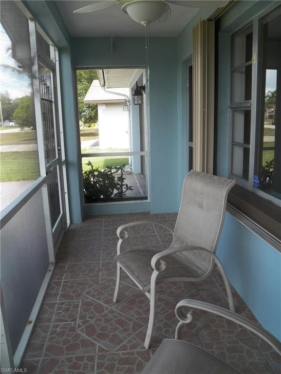 Screened entry with tile floor