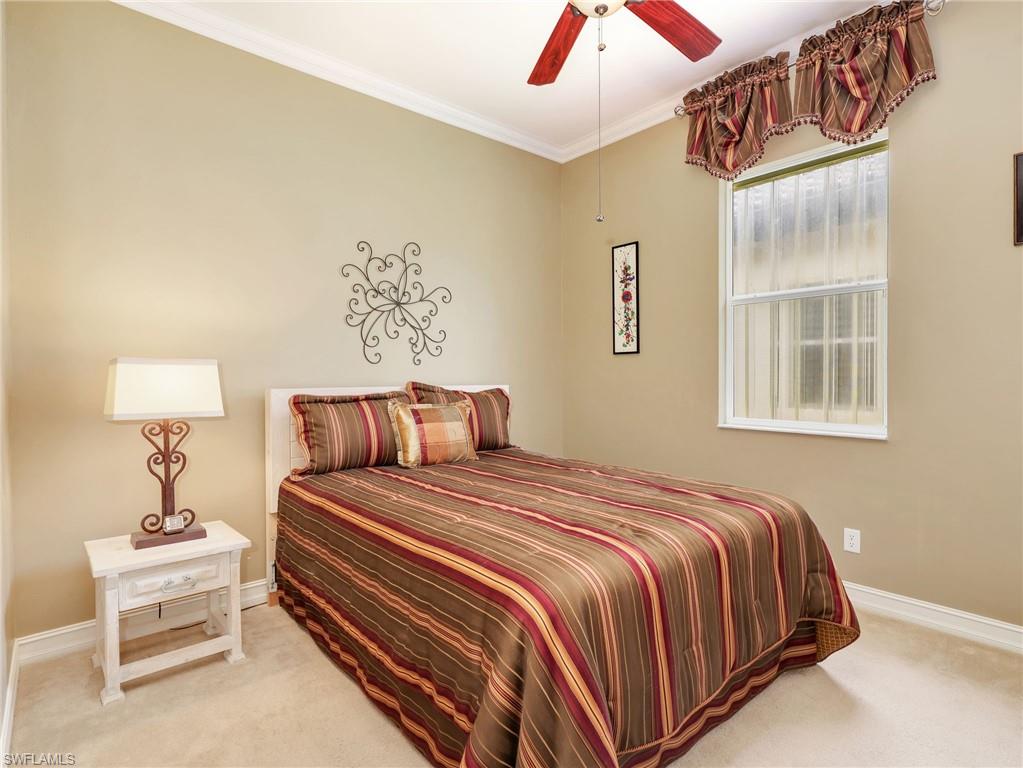 Second Bedroom with Crown Molding & Ceiling Fan
