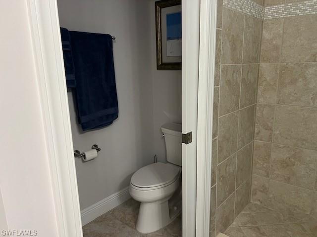Bathroom with tile floors and toilet