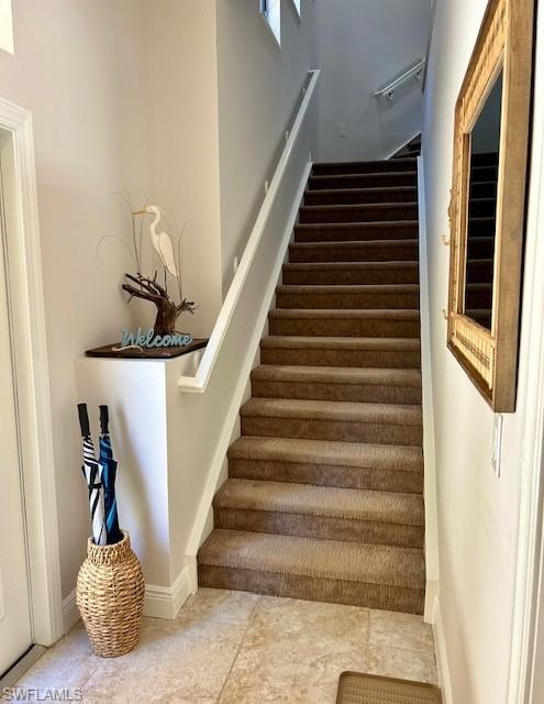 Stairs with tile floors