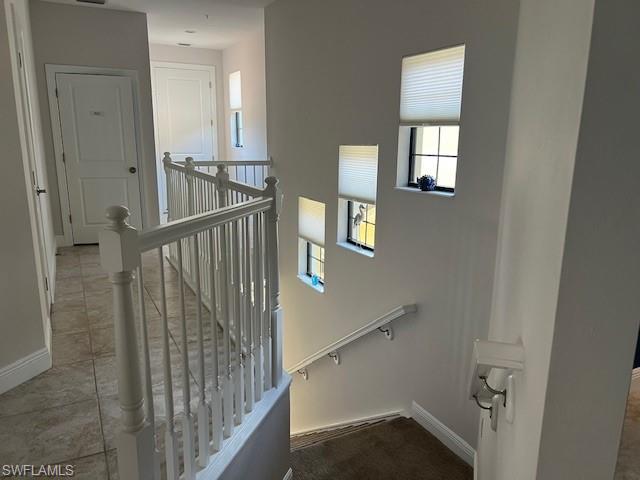 Stairway with tile floors