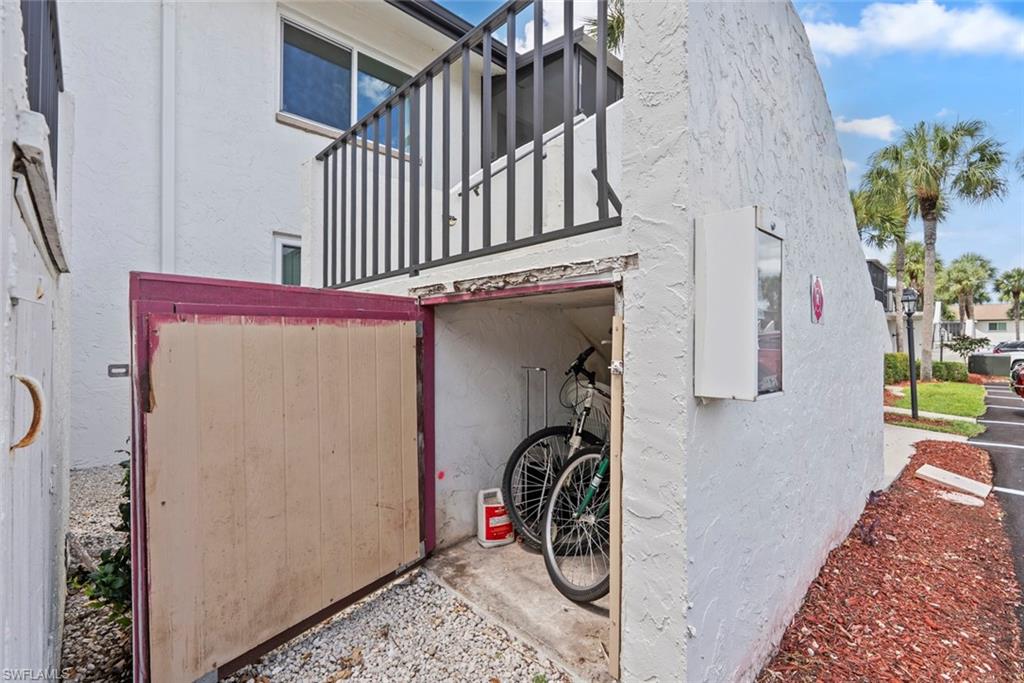 Additional storage below the entrance stairs