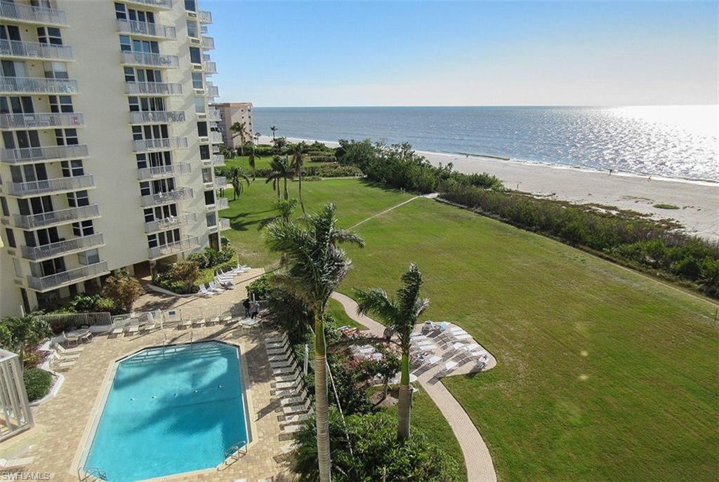 View of the pool and Gulf beach from the balcony