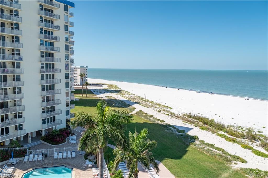 View of the pool and Gulf beach from the balcony