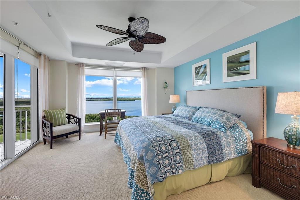 Spacious primary suite with so much natural light and gulf views.