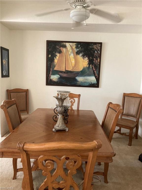 Dining room with carpet floors