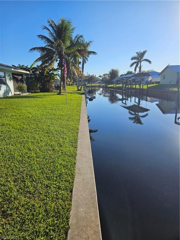 View of water feature featuring a boat dock