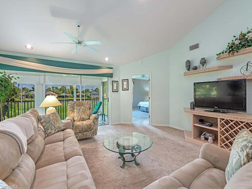 Great Room with vaulted ceiling and great views!