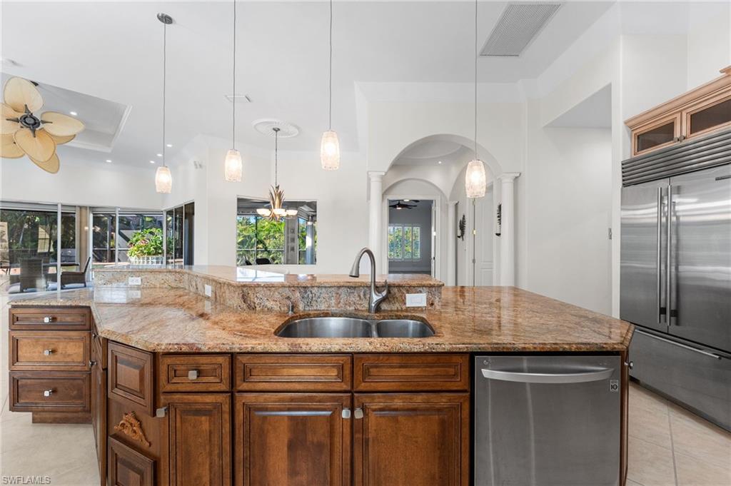 Sub-Zero and Wolf appliances complete this impeccably curated chef’s kitchen, delivering a seamless blend of professional-grade performance and refined luxury.