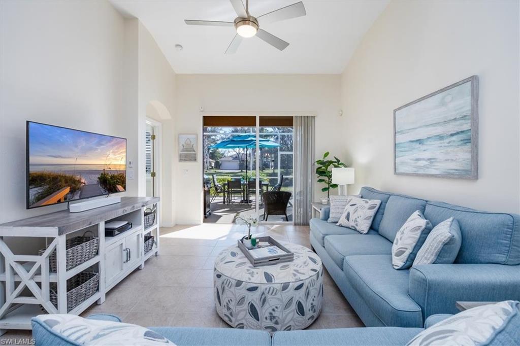 Living room open to beautiful lanai