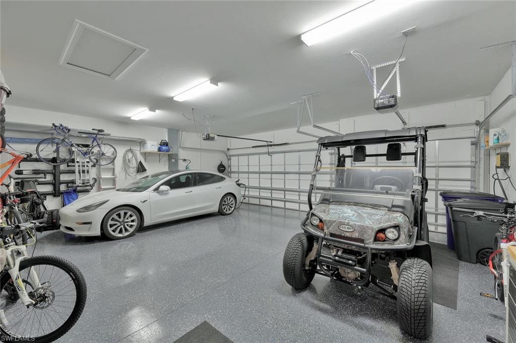 spacious 3 car garage, Golf cart available to purchase