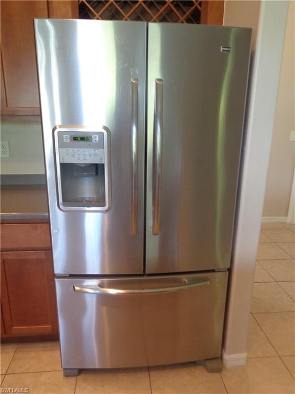 View of the side-by-side door stainless steel refrigerator