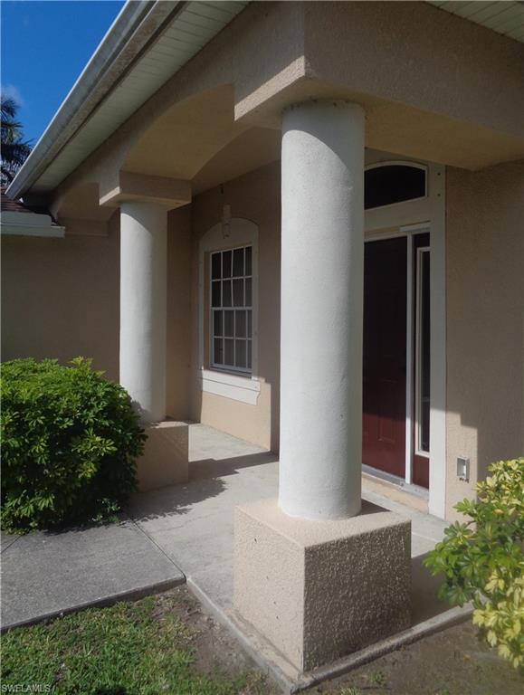 Right-side view of the front porch of the property